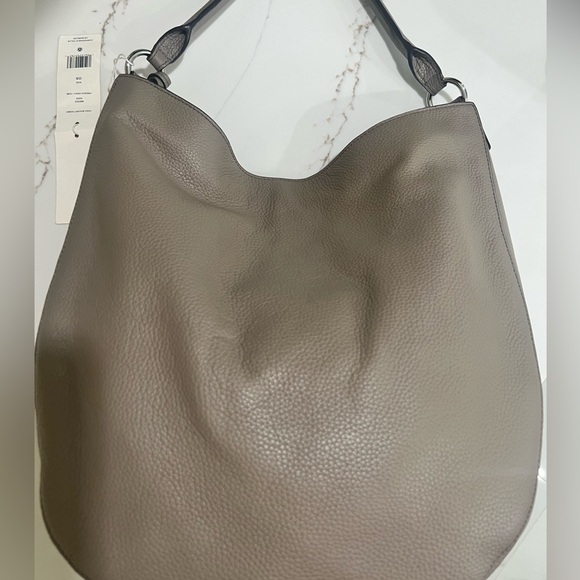 NWT Tory Burch Thea Pebble Grey Bucket Hobo Bag - Picture 4 of 7